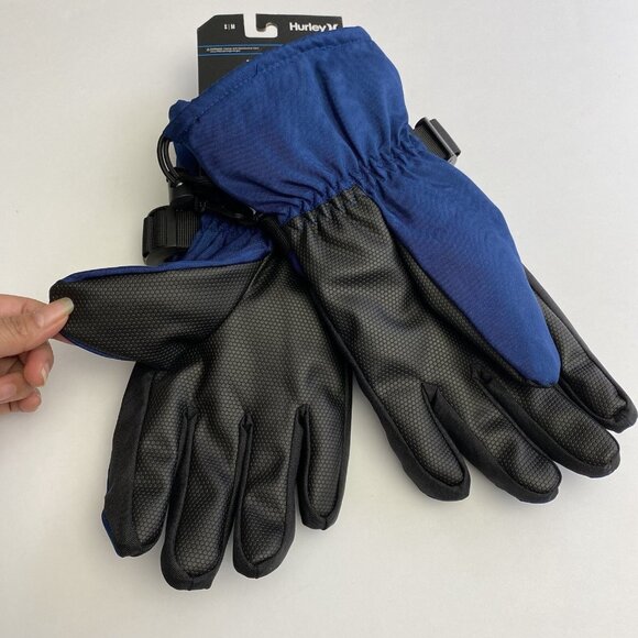 HURLEY S/M SNOW GLOVE Blue Water Resistant Adjustable Breathable Grip Unisex New - Picture 5 of 12